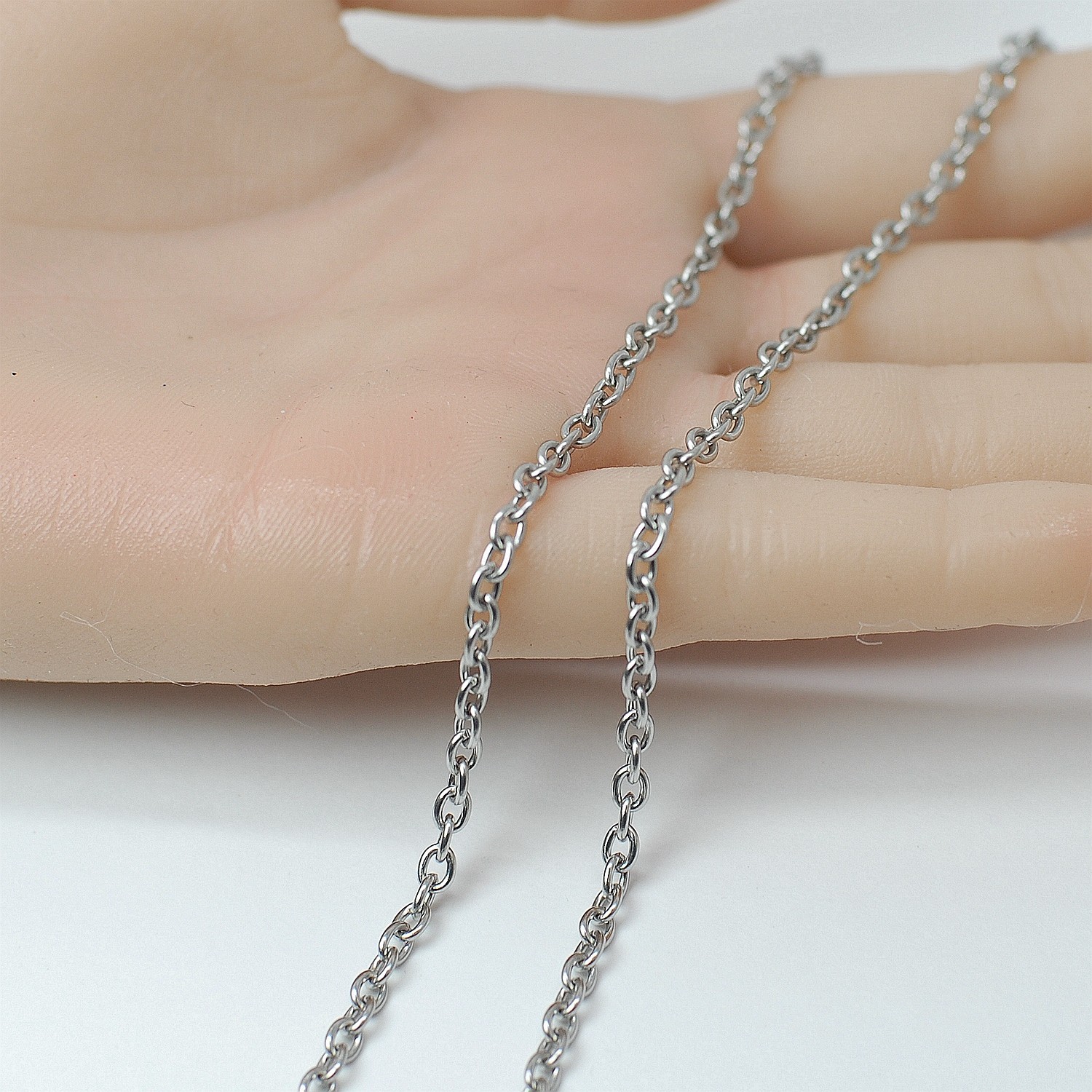 1Yard No Tarnish Stainless Steel Rolo Oval Link Chain 6mm Width SSF66