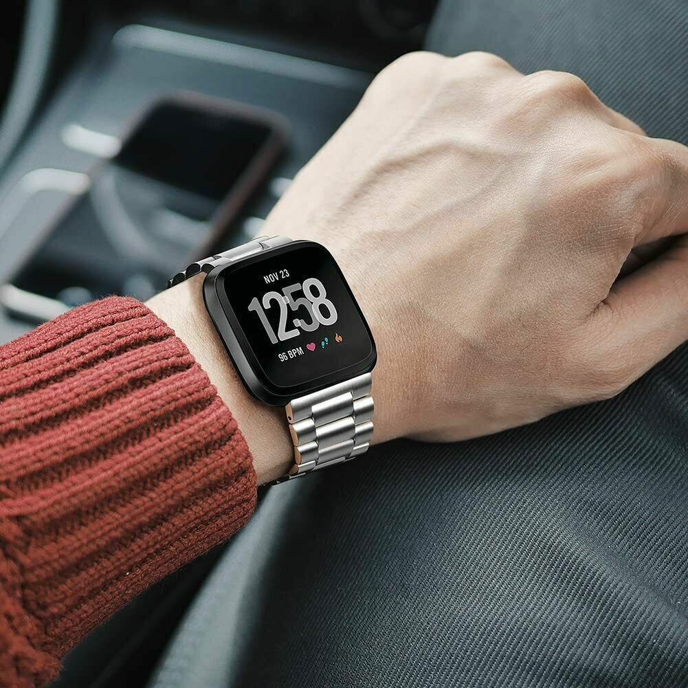 Metal Stainless Steel Watch Band Wrist Strap For Fitbit Versa/Versa 2/Versa Lite