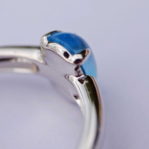 Blue Topaz Ring 750 White Gold Ocean Blue…Sweet Temptation…Made in Italy…