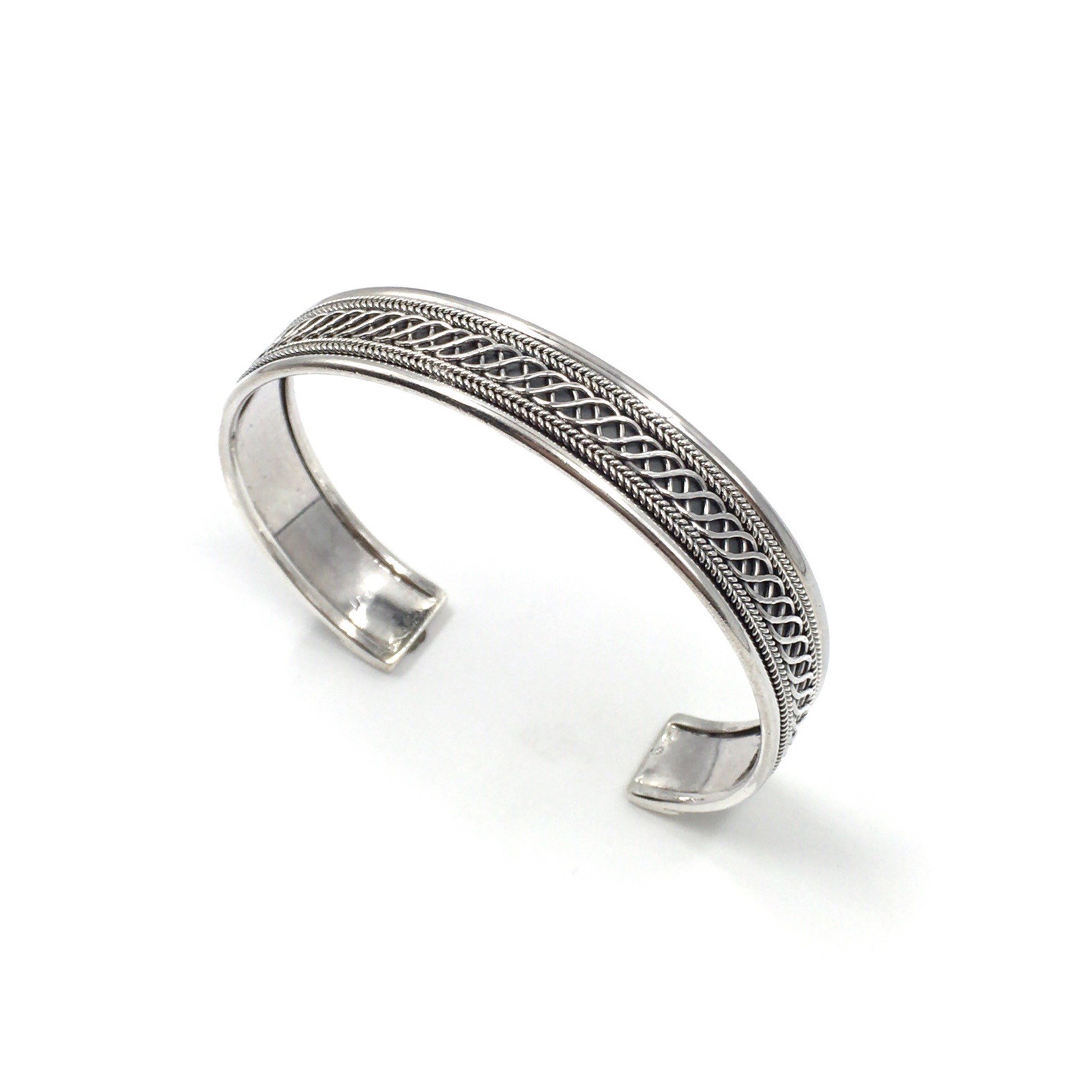 Modern Bangle 925 Silver 1.2cm Wide Bangle Solid Jewellery Bracelet 24g