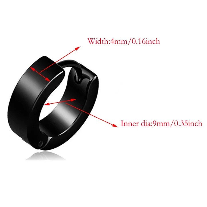 2PCS Stainless Steel Hoop Earrings for Men Women Small Huggie Hoop Ear Piercings
