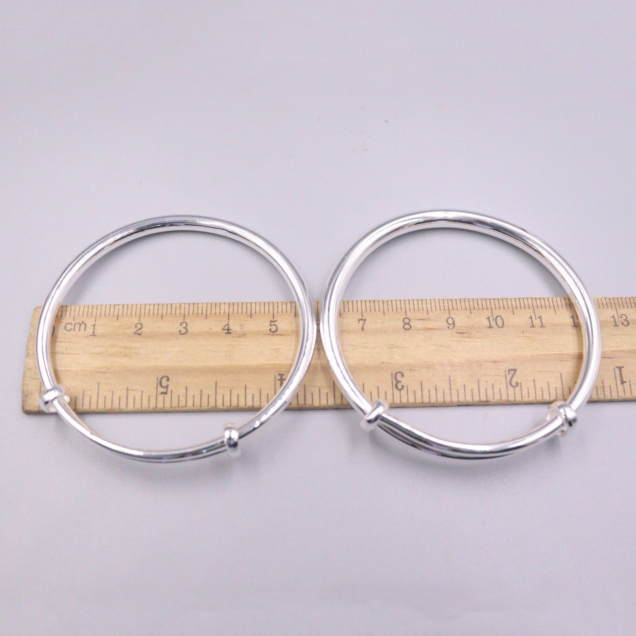 1pcs Real 999 Silver Bracelet For Women Polish Surface 55-60mm Silver Bangle