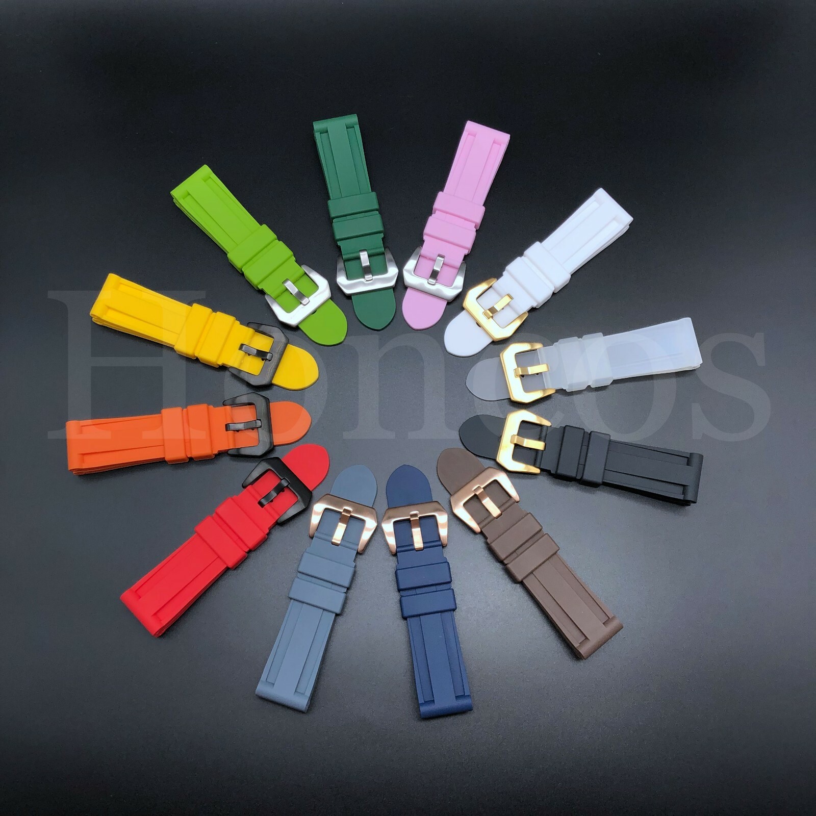 22 – 24 mm HQ Black Soft Rubber Diver Strap Watch Band Fits For PANERAI PAM New