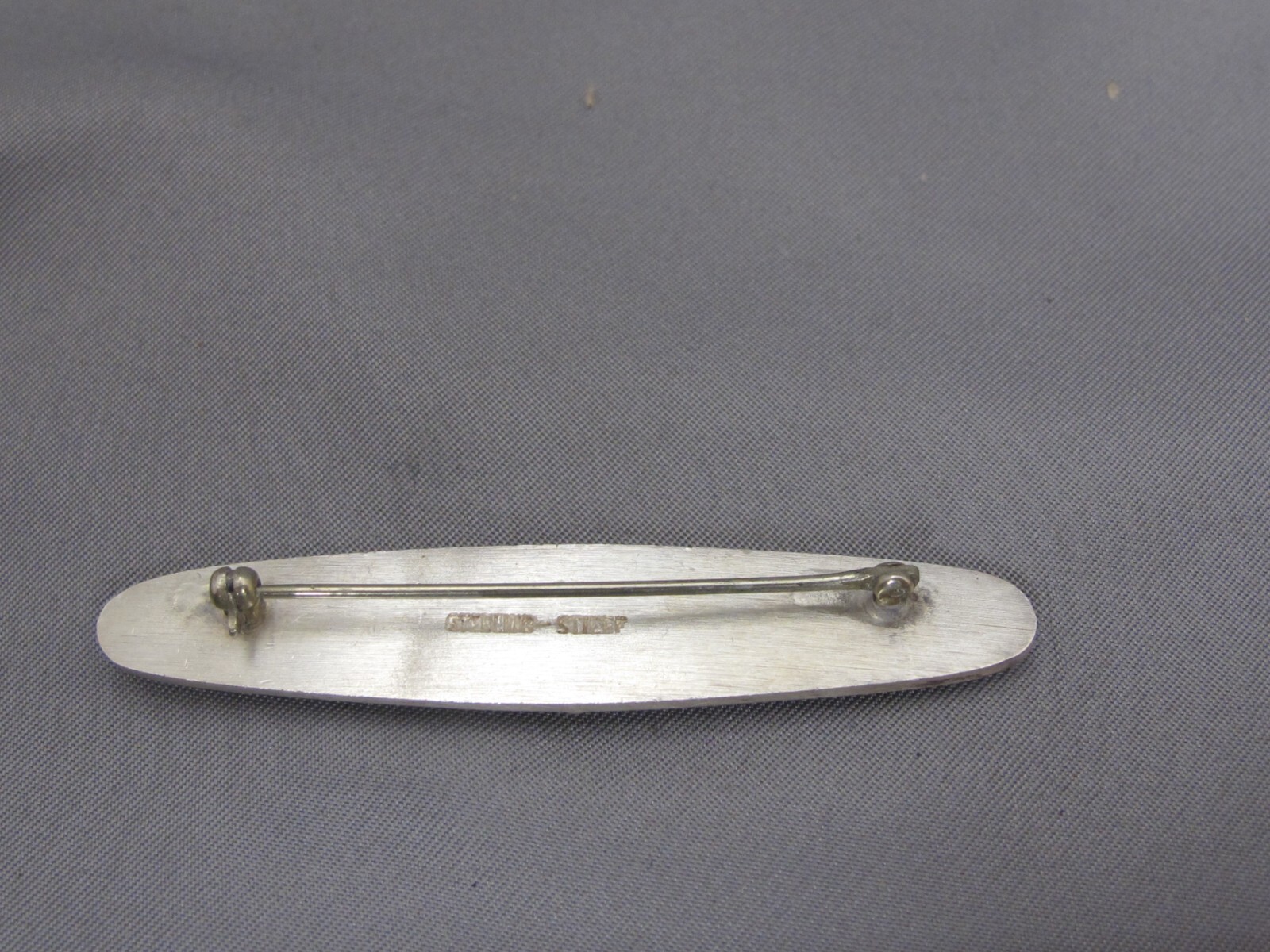 Fine Vintage STIEFF Sterling ROSE Pattern Oval BAR PIN-2 1/2 Inches