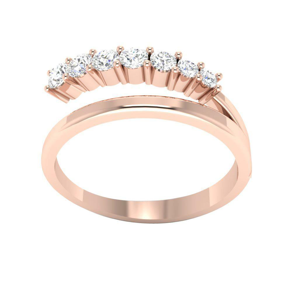 Wedding Ring VS1 F Natural 0.35 Ct Round Diamond Prong Set 14K White Gold 6.40mm