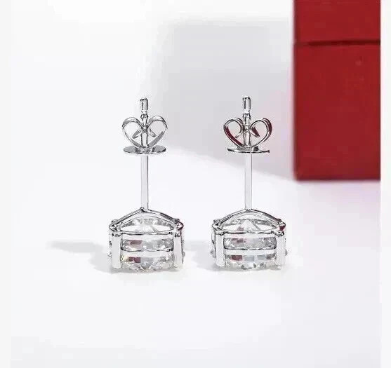2Ct Round Cut Simulated Diamond Solitaire Stud Earrings 14K White Gold Plated