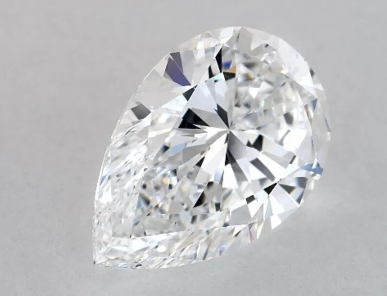 GRA Certified Loose Moissanite Pear Shape Stones D VVS1 All Sizes USA Stock