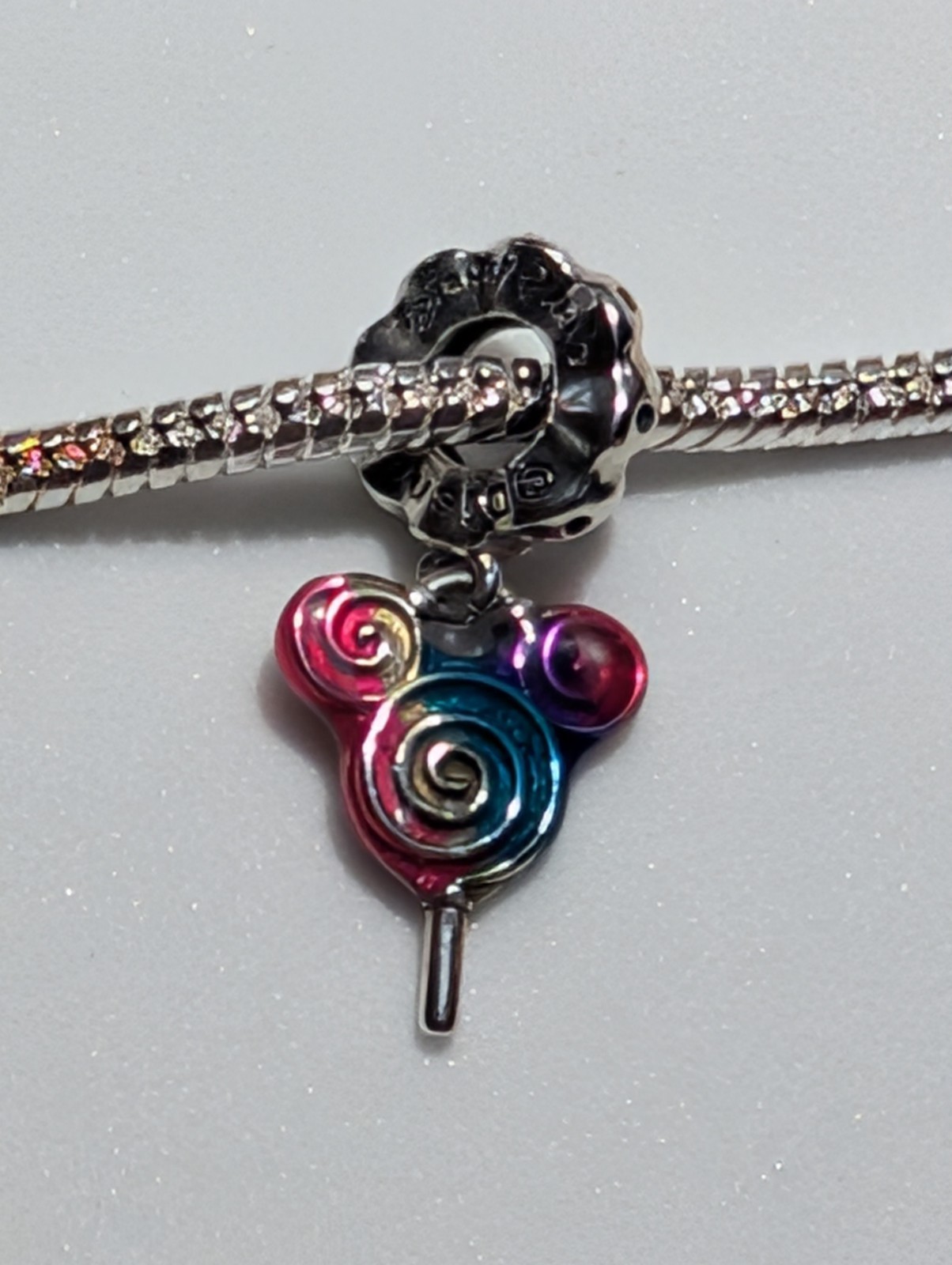 Authentic Pandora Disney Parks Mickey Mouse Rainbow Lollipop Dangle Charm