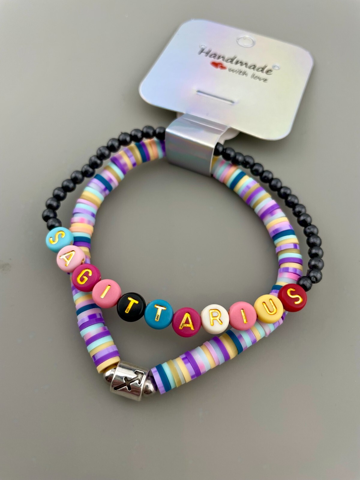 Handmade Sagittarius Zodiac Bracelet Set Beaded Stretch Astrology Jewelry