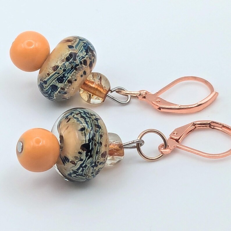 Orange Cream Floral Dangle Earrings – Casual Elegance For Everyday Wear, Women