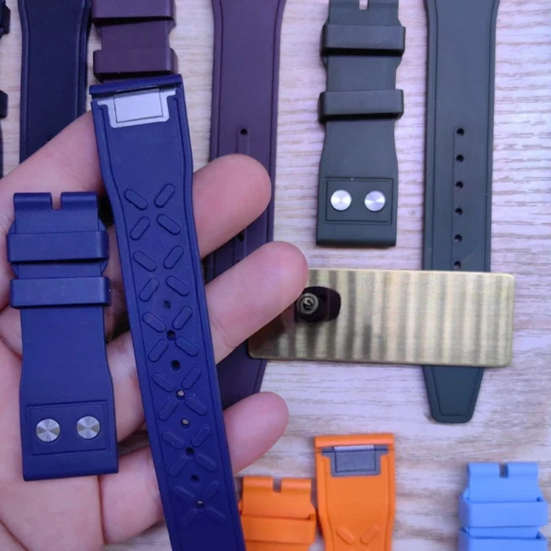 Replacement Quick Change 21mm FKM Rubber Watch Strap Fits IWC Pilot’s 43mm