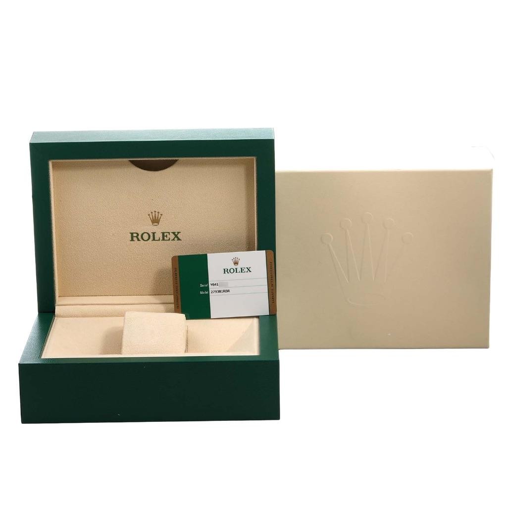 Rolex Datejust 28 Steel Rose Gold Diamond Ladies Watch 279381 Box Card