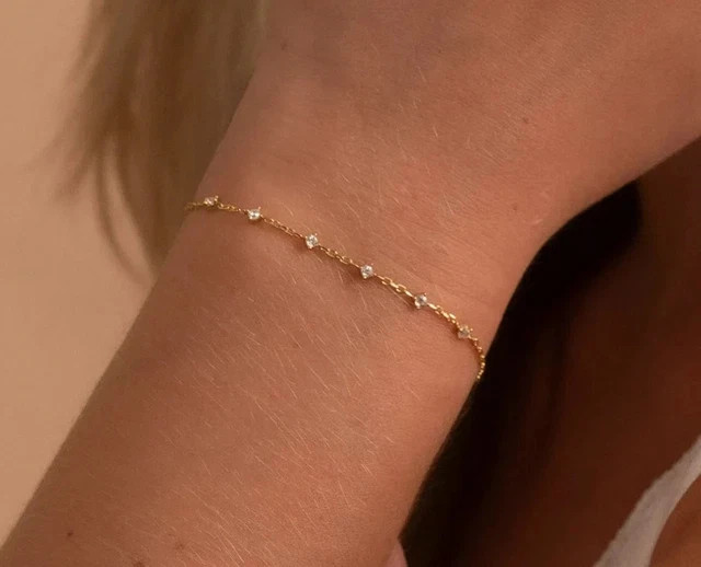 2Ct Round Cut Lab Created Diamond Women’s Tennis Bracelet 14K Yellow Gold Plated