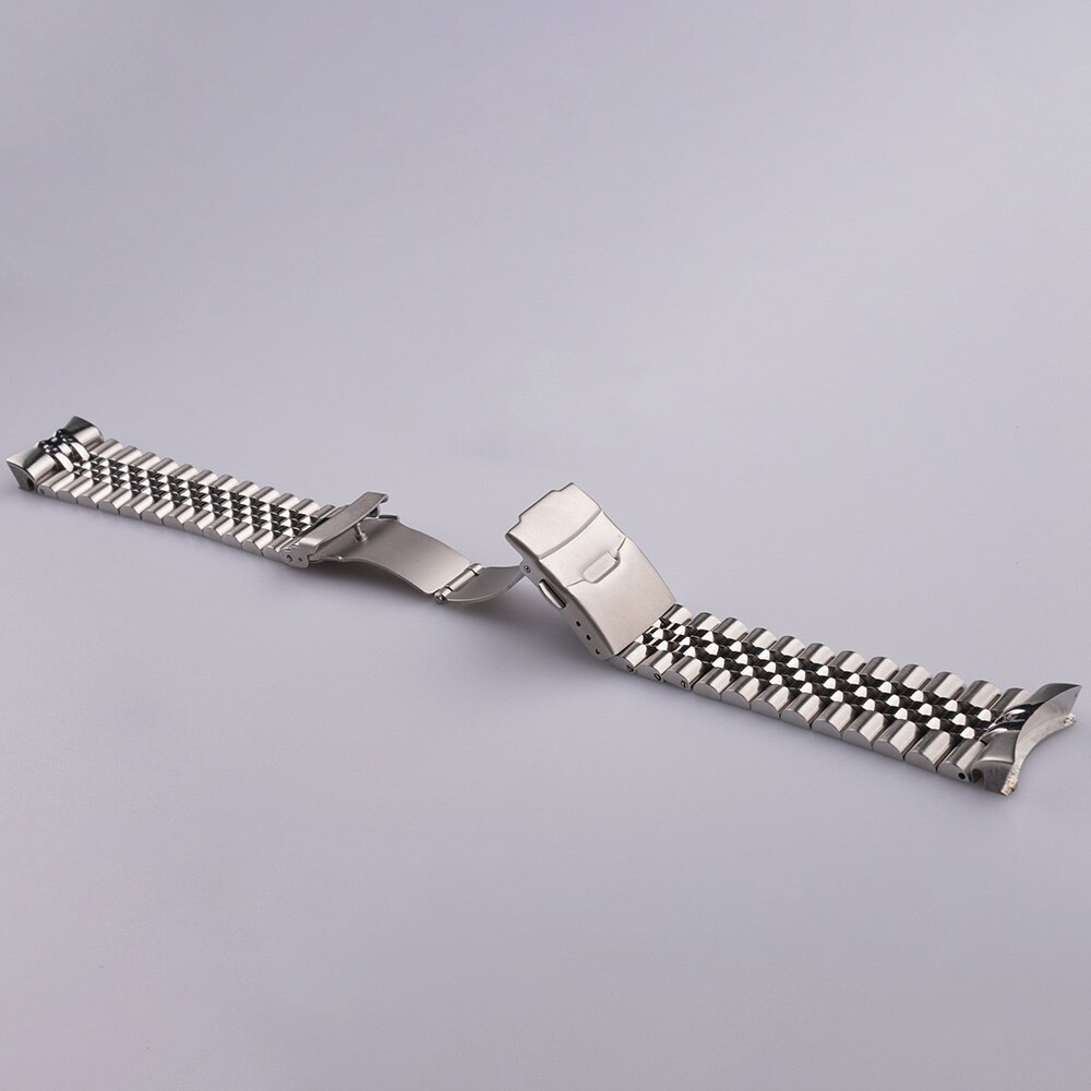 22mm Solid Curved End Silver Jubilee Watch Band Strap Bracelets For Seiko SKX007