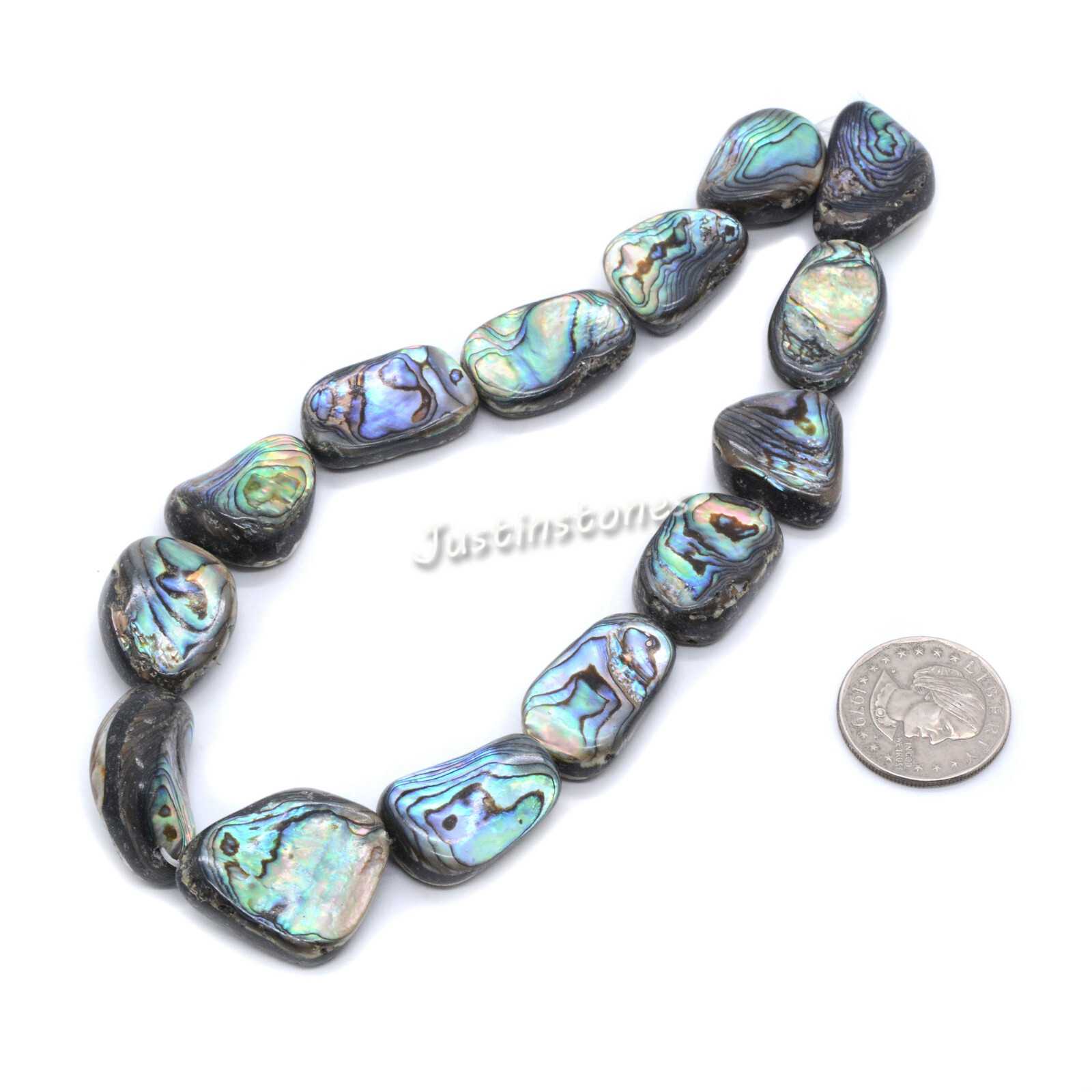 23-28mm Twist Oval Abalone Shell Freeform Jewelry Making DIY Loose Beads 15″
