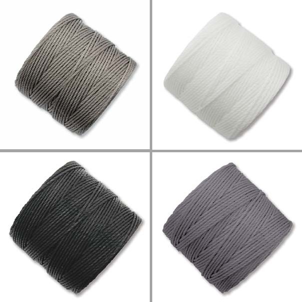 S-Lon Bead Cord Dia .5mm Basic Mix 28570 (4 spool) Black White Gray Cocoa