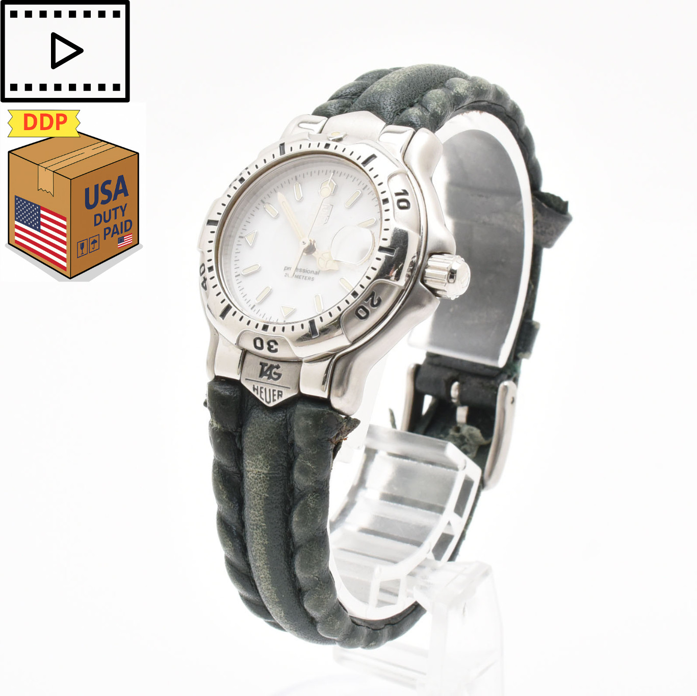 [NEAR MINT] TAG HEUER Professional 6000 WH1311-K1 Black 28mm Ladies Quartz Watch