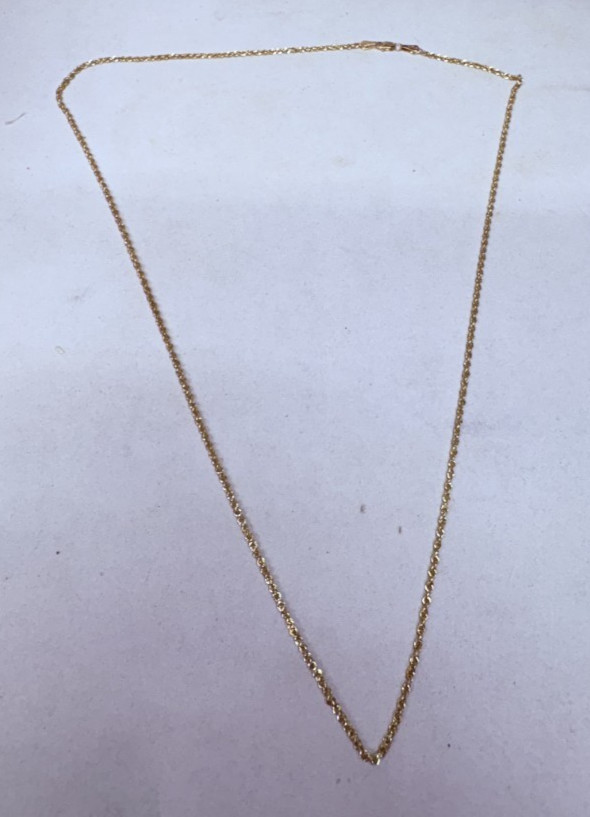 Vintage Bolivia 10k Yellow Gold Twisted Rope Link Chain Necklace 22″