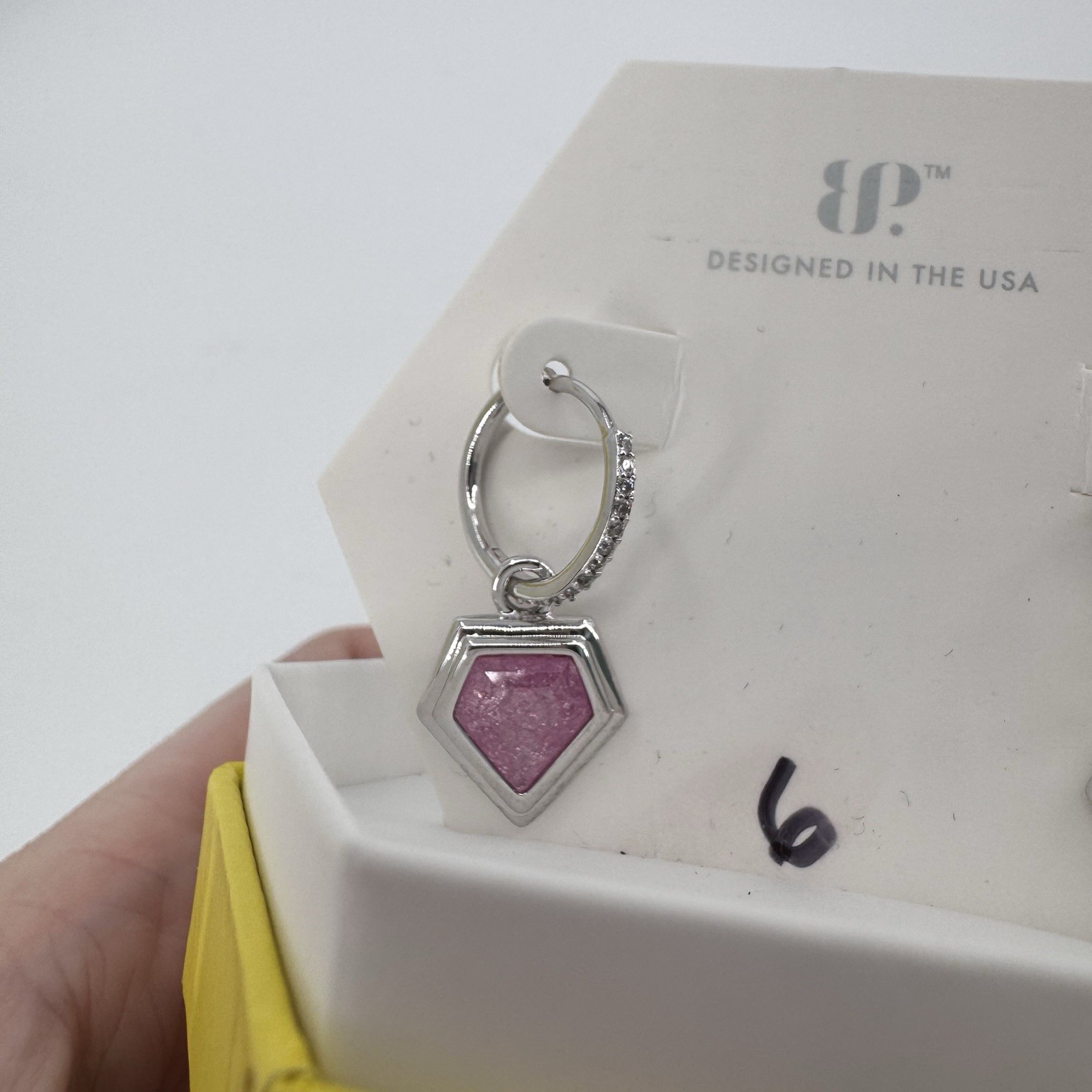 BP Bomb Party OG Earrings Beyond Pale Lights Pink Ice Crystal Rhodium Plating