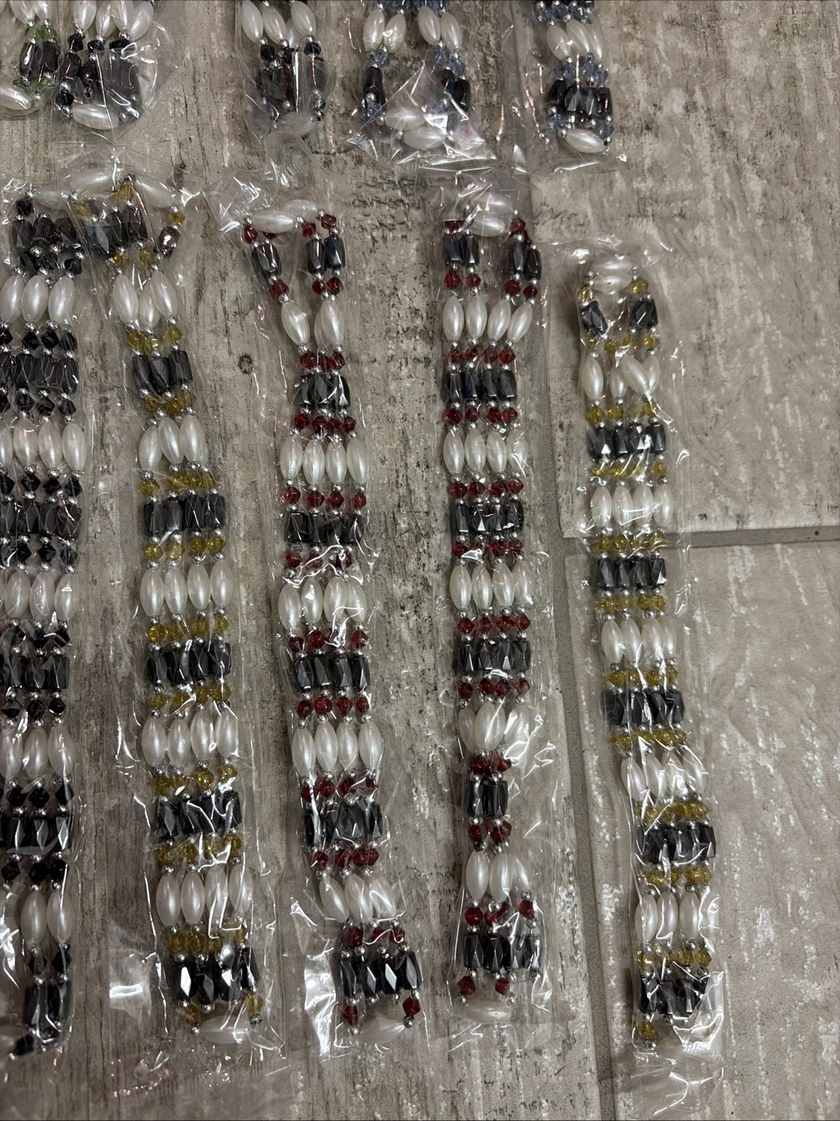Lot Of 12 Magnetic Hematite Bracelet Anklet Necklace 3 row Variation Of Colors