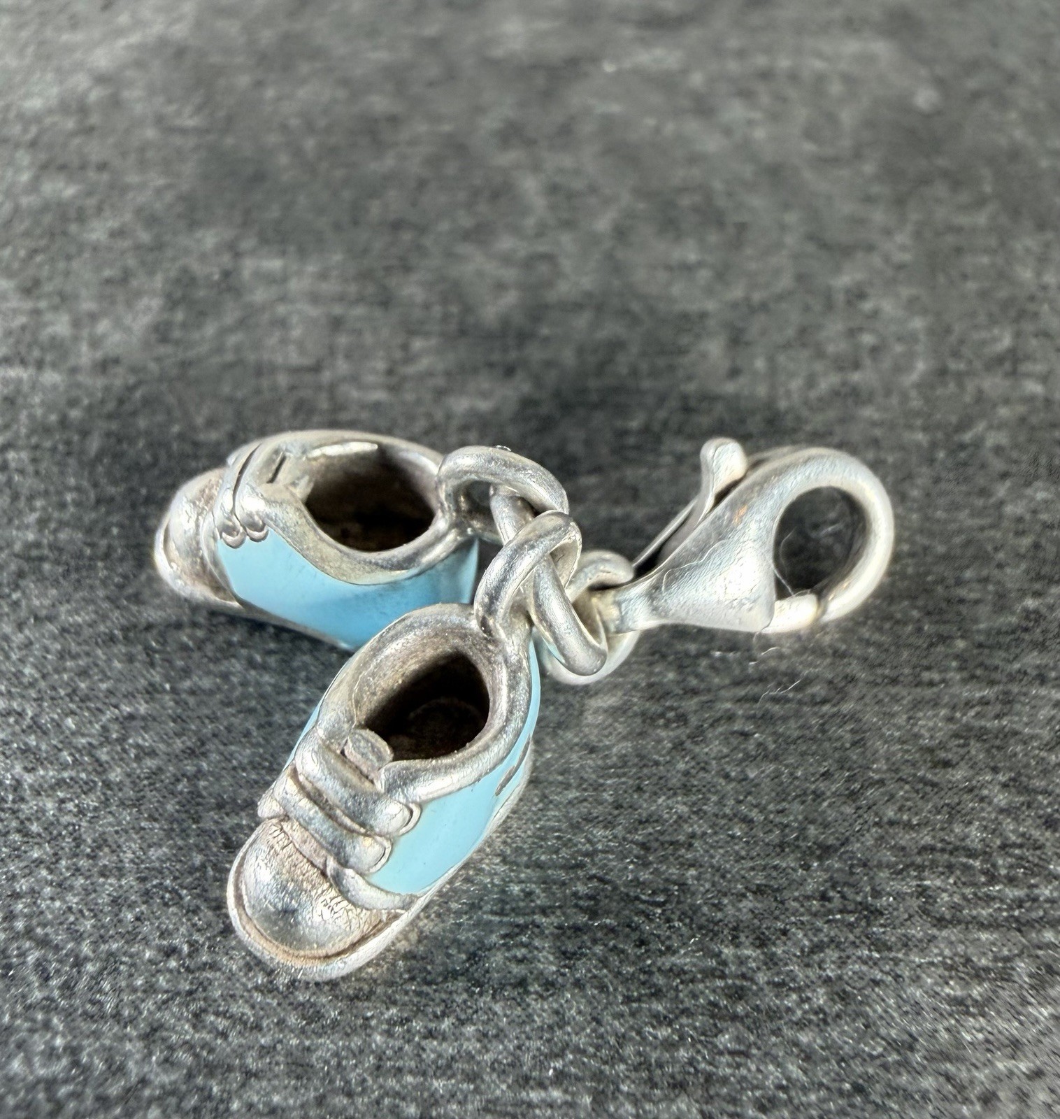 Thomas Sabo Charm Club 925 Blue Boy Baby Shoes Charm 2.6 Grams