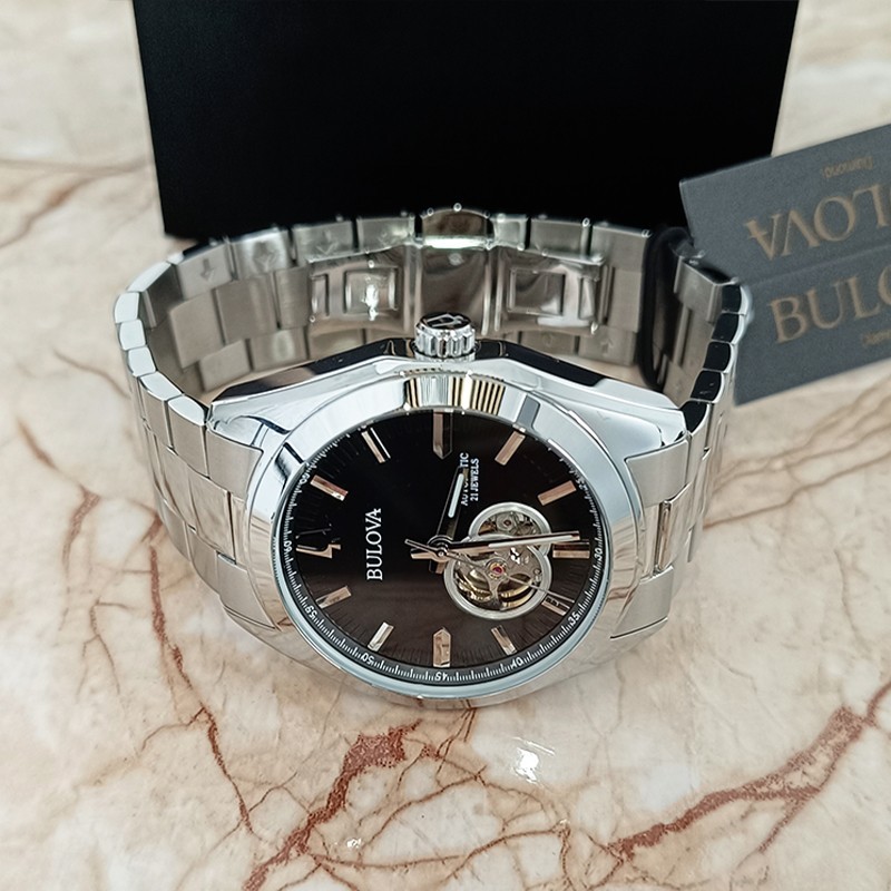Bulova Surveyor Black Dial Men’s Classic Automatic Chronograph Watch 42mm 96A270