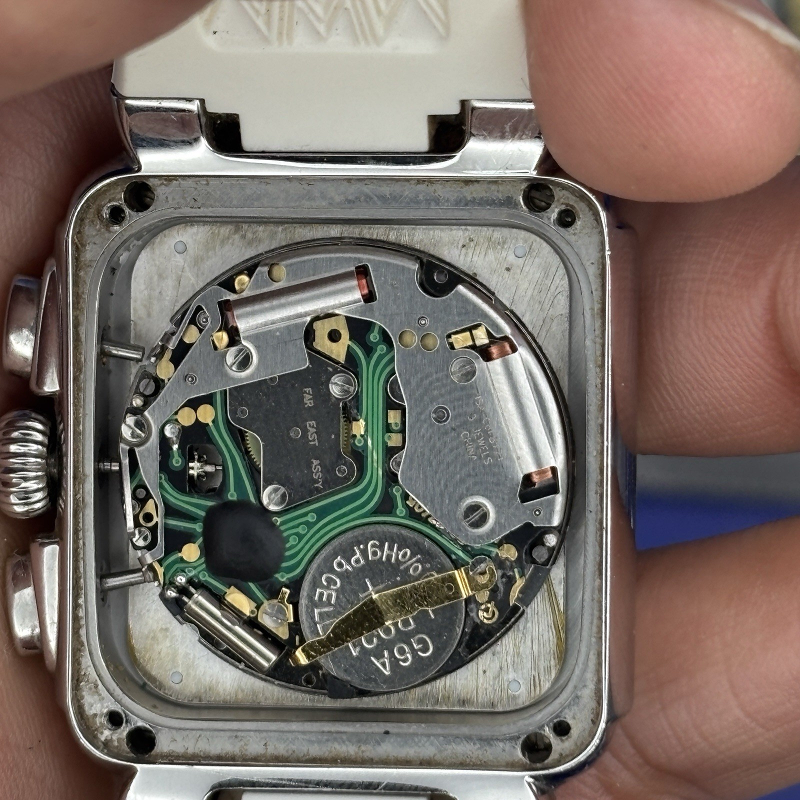 Michele Park MWW06L000001 White Rubber Strap Ladies Watch FOR PARTS/REPAIR