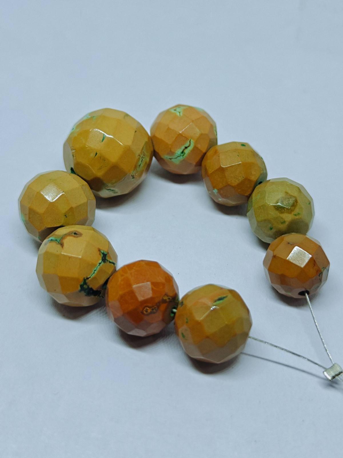 Natural Turquoise Faceted Round Ball Beads, Loose Gemstone For Jewelry Supplies