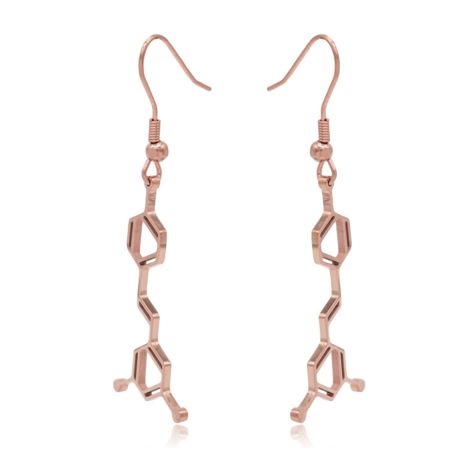 Wine Resveratrol Molecule Stainless Steel Dangle Earrings