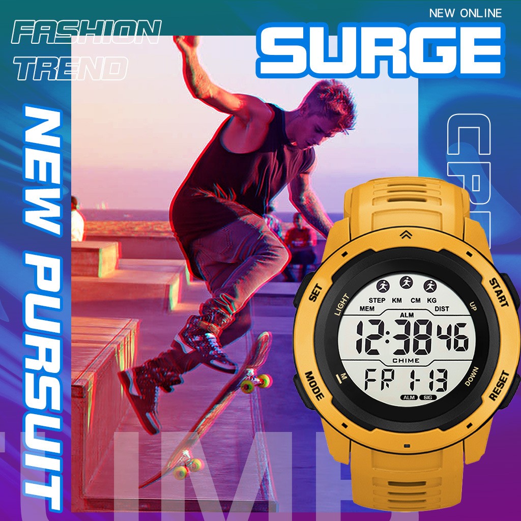 Men Waterproof Digital Sports Watch Military Tactical LED Backlight Wristwatch