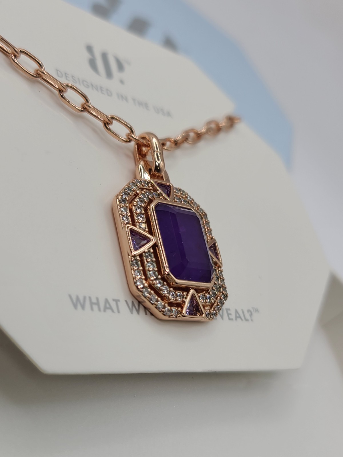 Bomb Party Necklace “Dreamt In Windchimes” Lavender Amethyst + Quartz Rose Gold