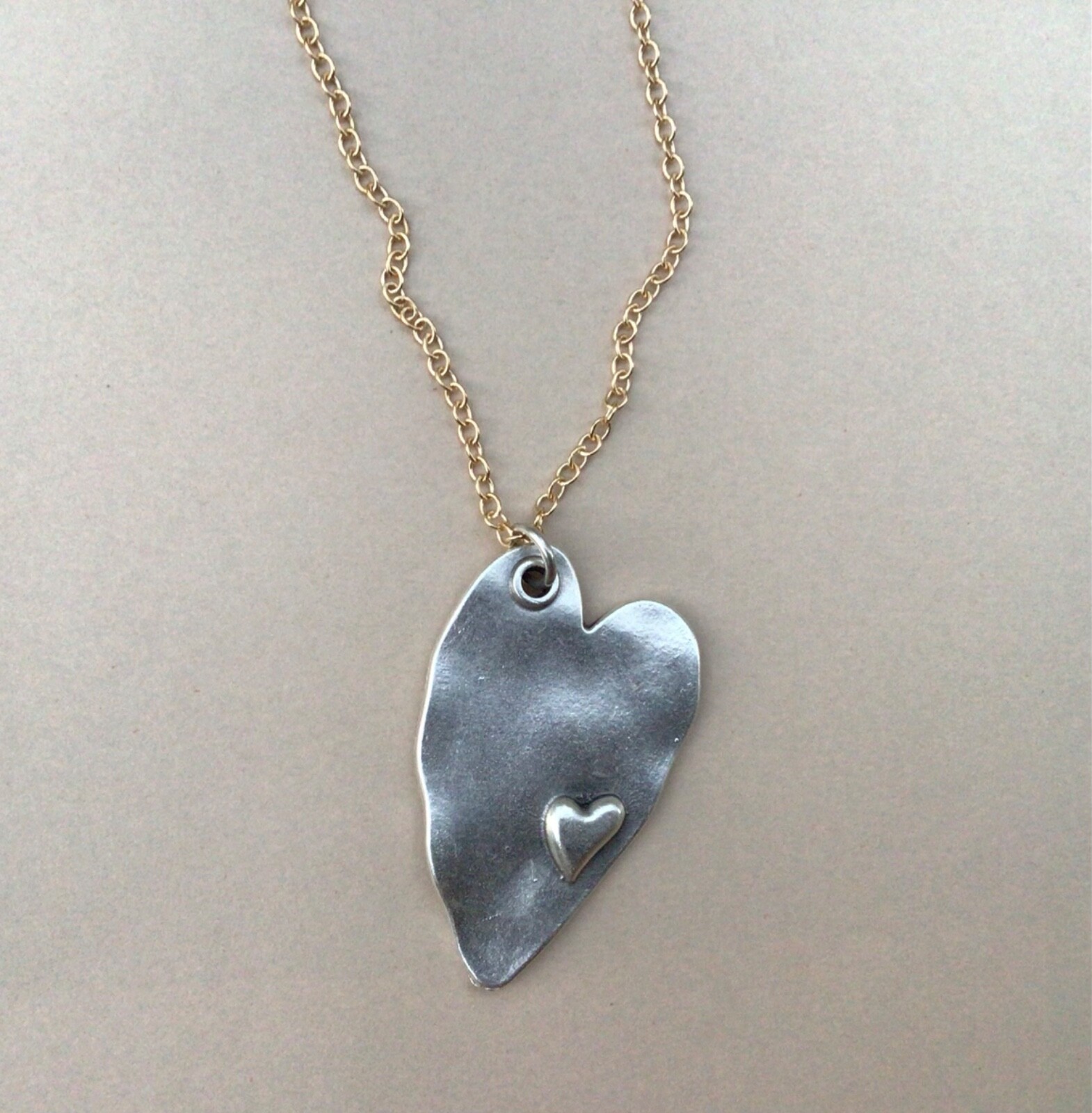 NEW ARTISAN HANDMADE SUNDANCE CHARM HEART NECKLACE HANDCRAFTED SILVER JEWELRY