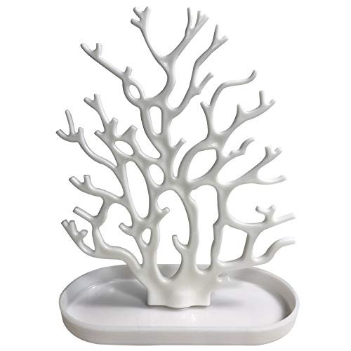Coral Tree Jewelry Hanging Stand Display Table Top Necklace Bracelet White