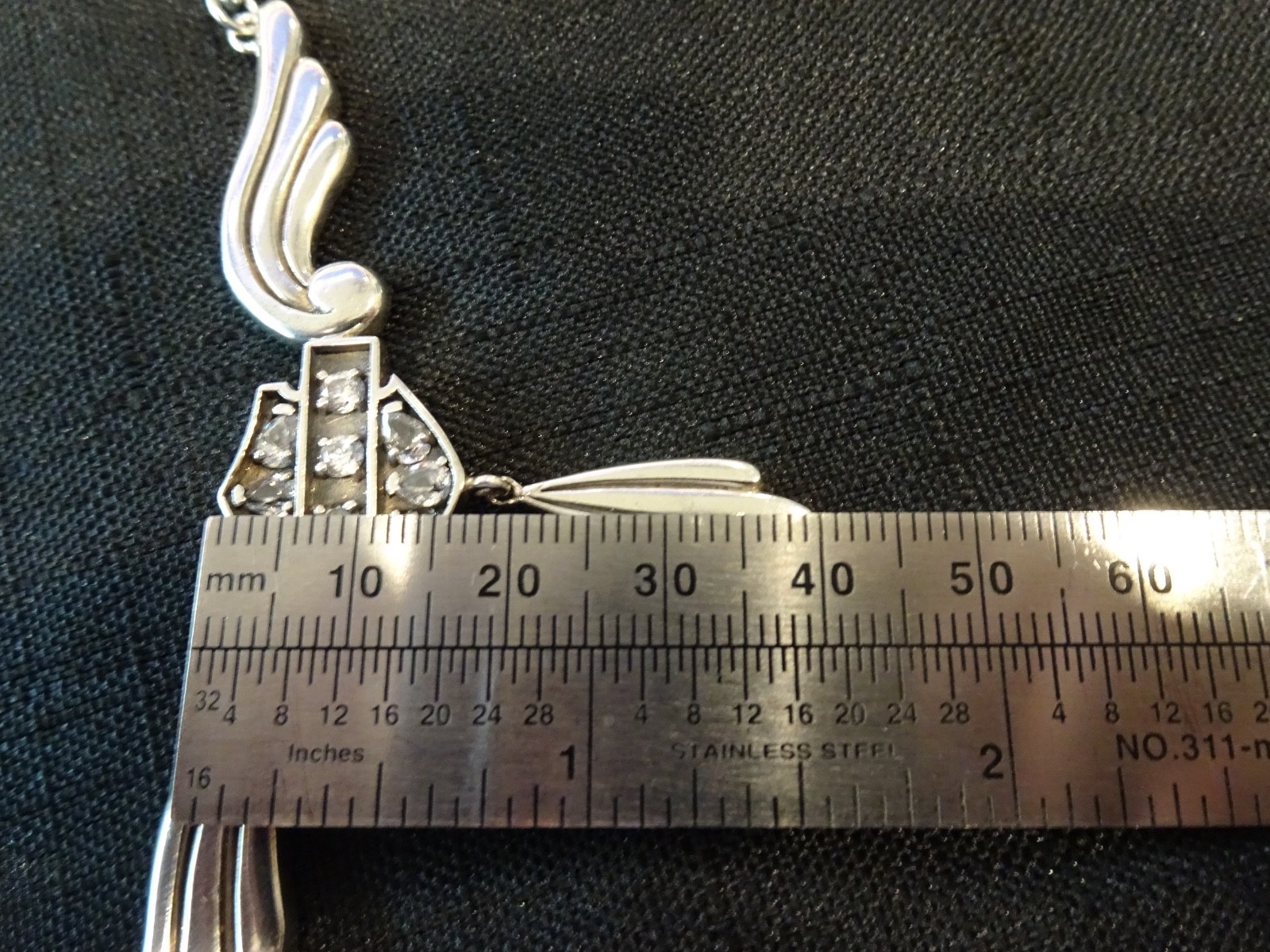 # 785-STERLING SILVER ANGEL WING PENDANT ON STERLING NECKLACE-925–18 INCH-