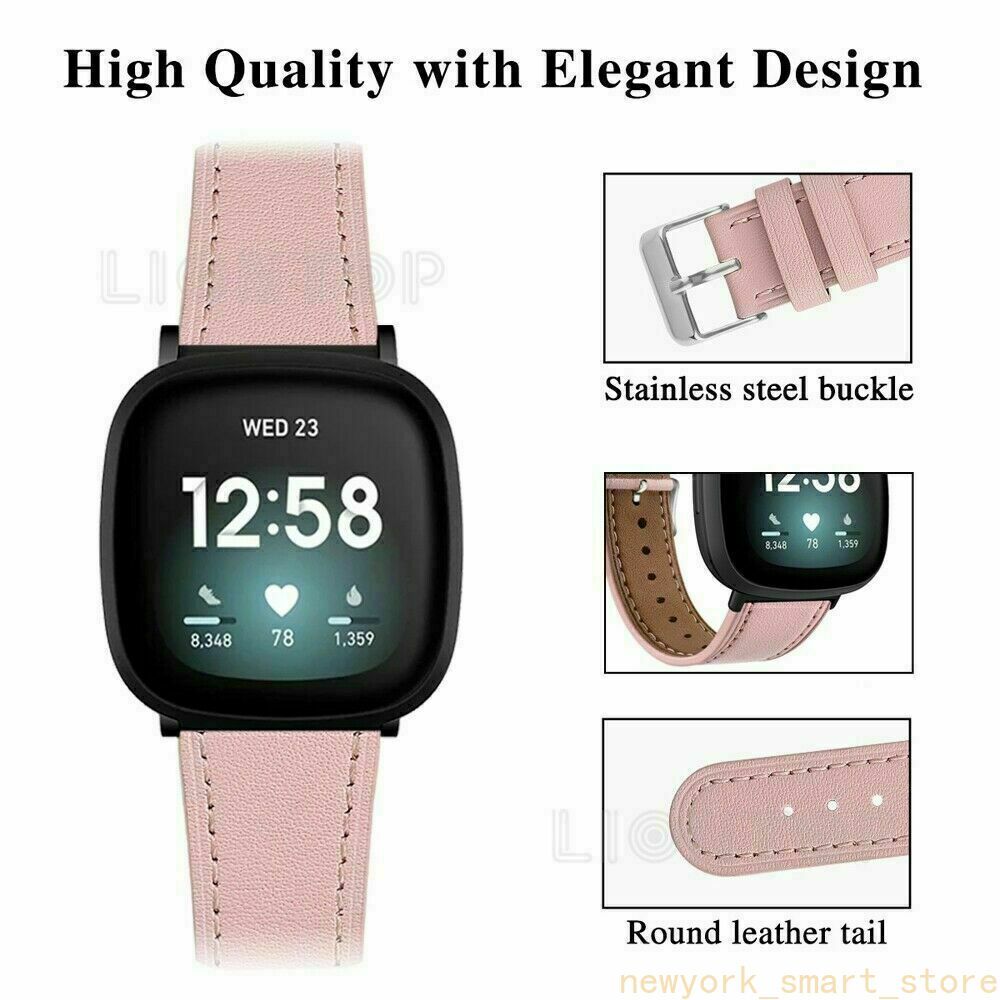 For Fitbit Versa 3 Sense Genuine Leather Watch Band Strap Replacement Bracelet