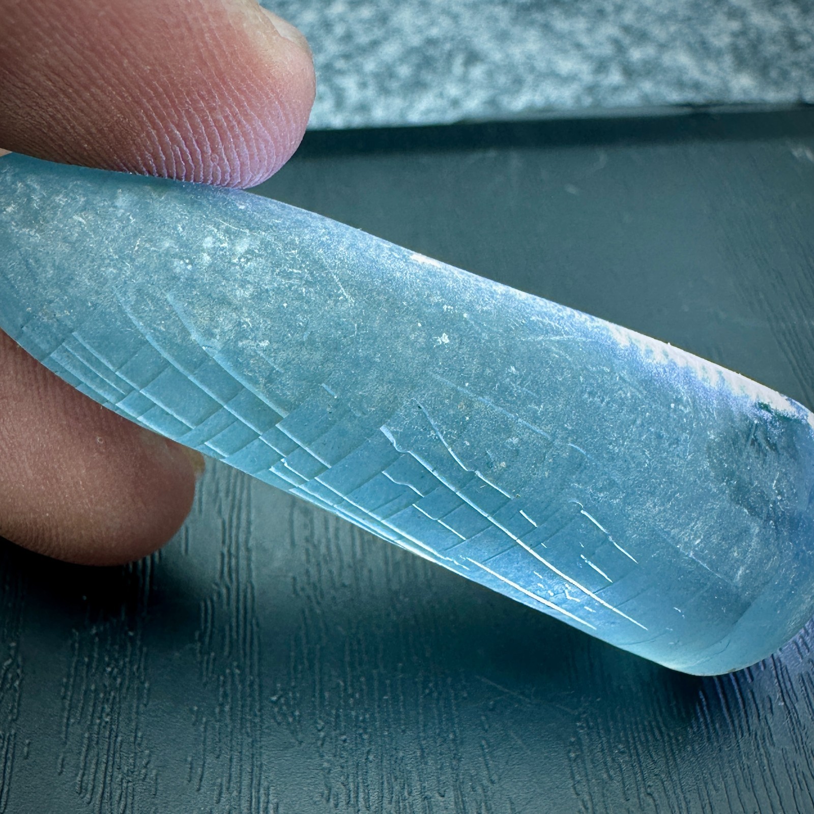 LAB CREATED 29 GRAM SWISS BLUE SPINEL # 106 ROUGH (Full Boule) GEMSTONE
