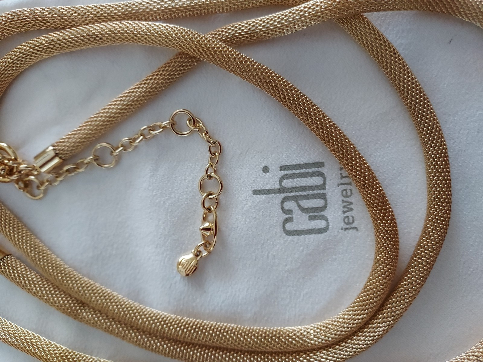 CaBi Triple Strand Adjustable Necklace Interchangable Bracelet “TROIS” Gold Tone