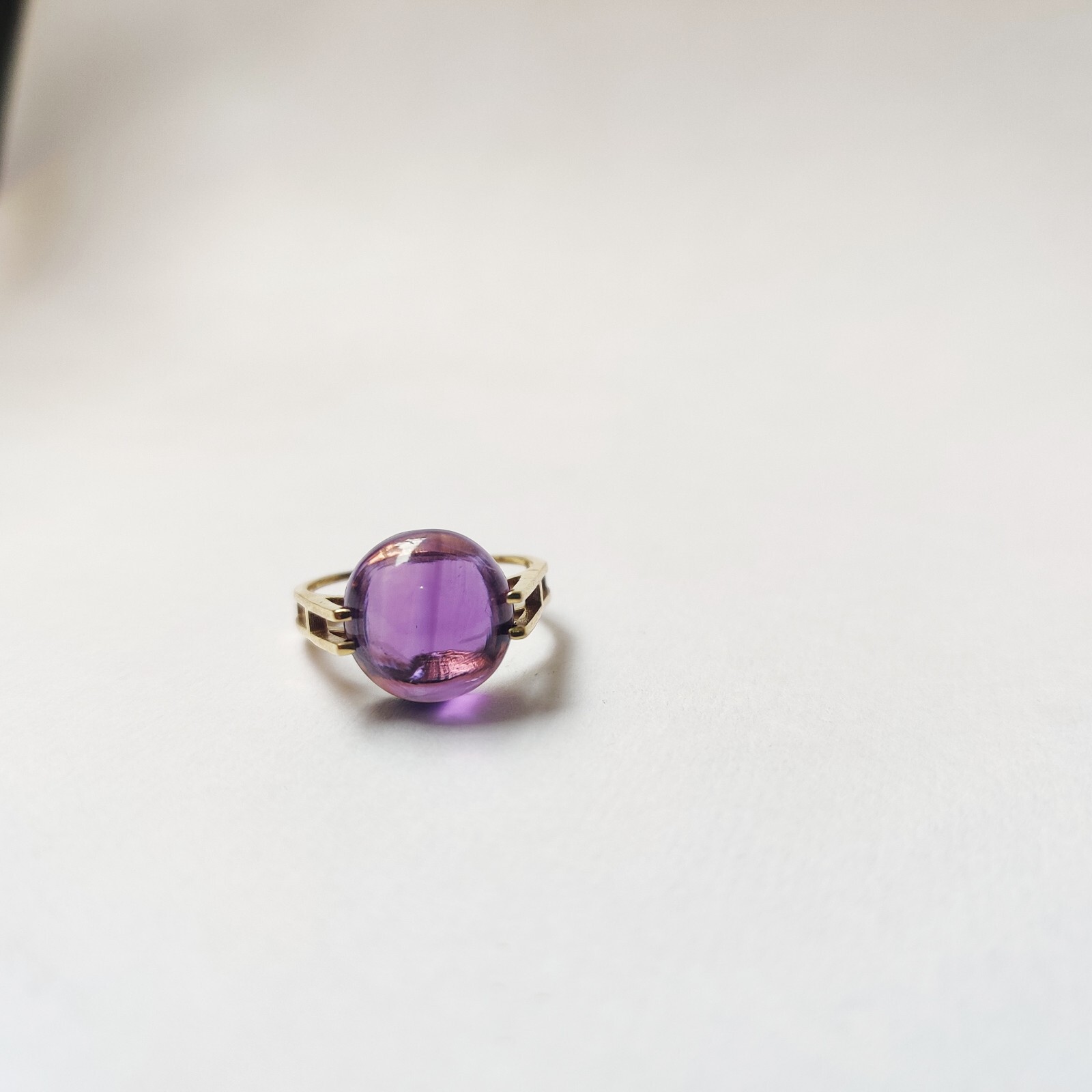 925 Starling Silver Created Amethyst Ring Size 7 Handmade Art And Deco Victorian