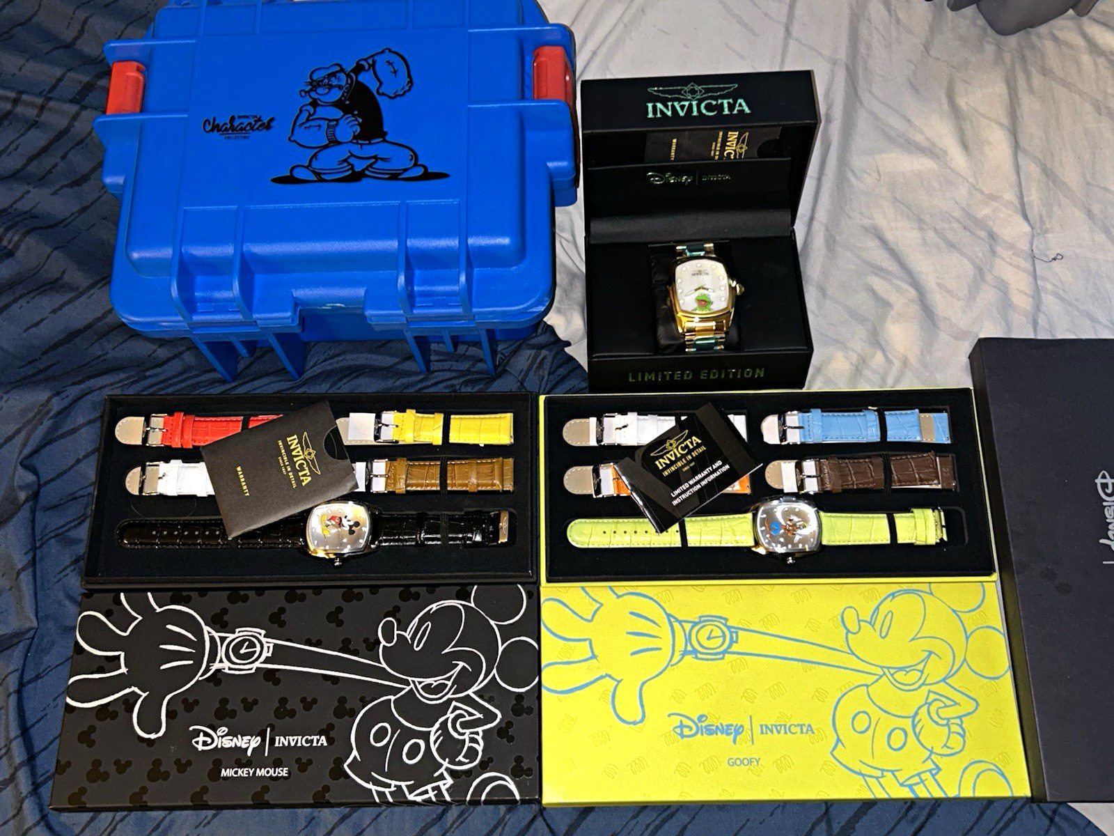 MINT Invicta Disney & Popeye Limited Edition Bundle – New with Factory Plastics,