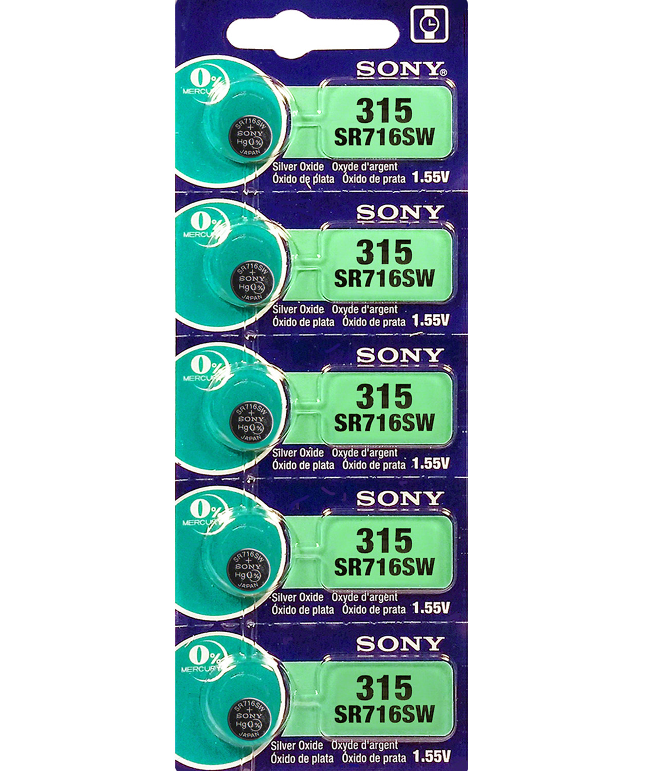 Sony 315 (SR716SW) 1.55V Silver Oxide Watch Battery (100 Pack) – EXP 01/2021