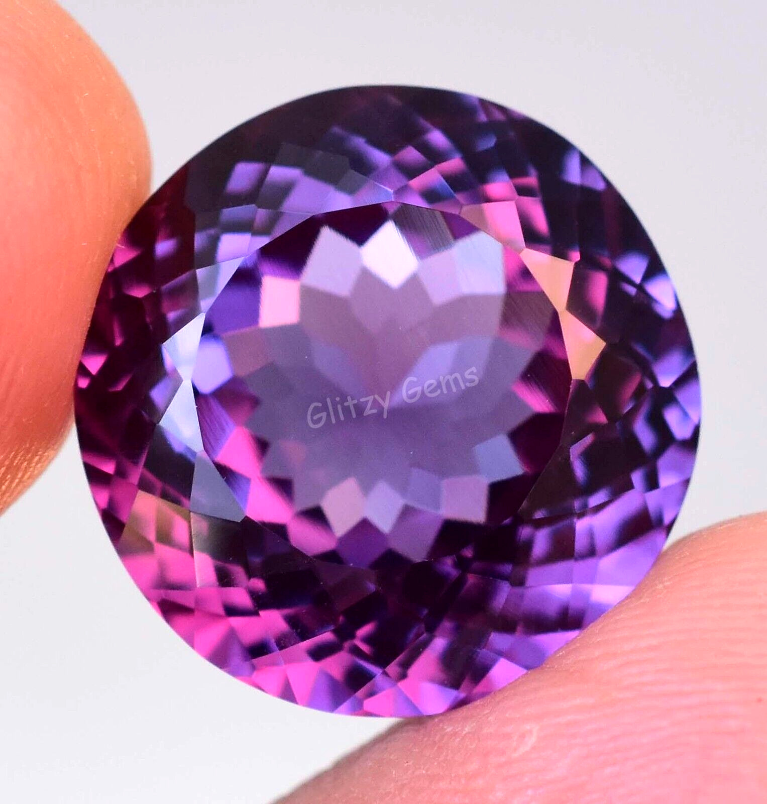 24.90 Ct Natural Color Change Alexandrite Round Certified Flawless Loose Gem