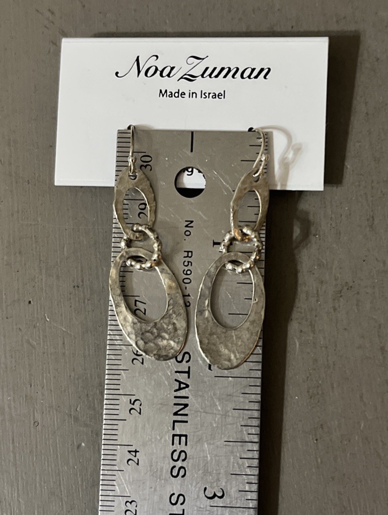 Noa Zuman Sterling Silver Textured Dangle Earrings NEW