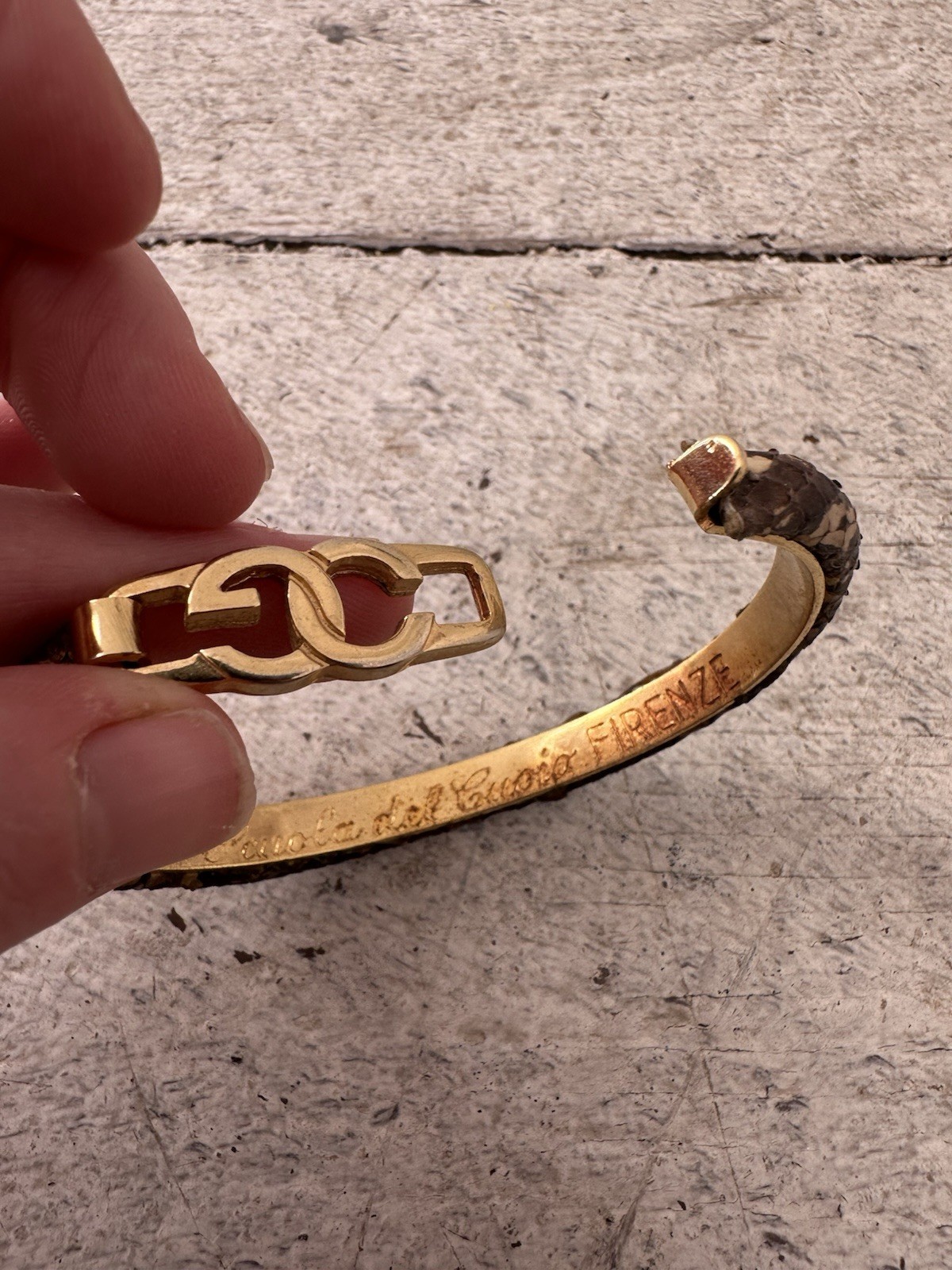 Vintage Snake Skin Italian Made Unique Bracelet
