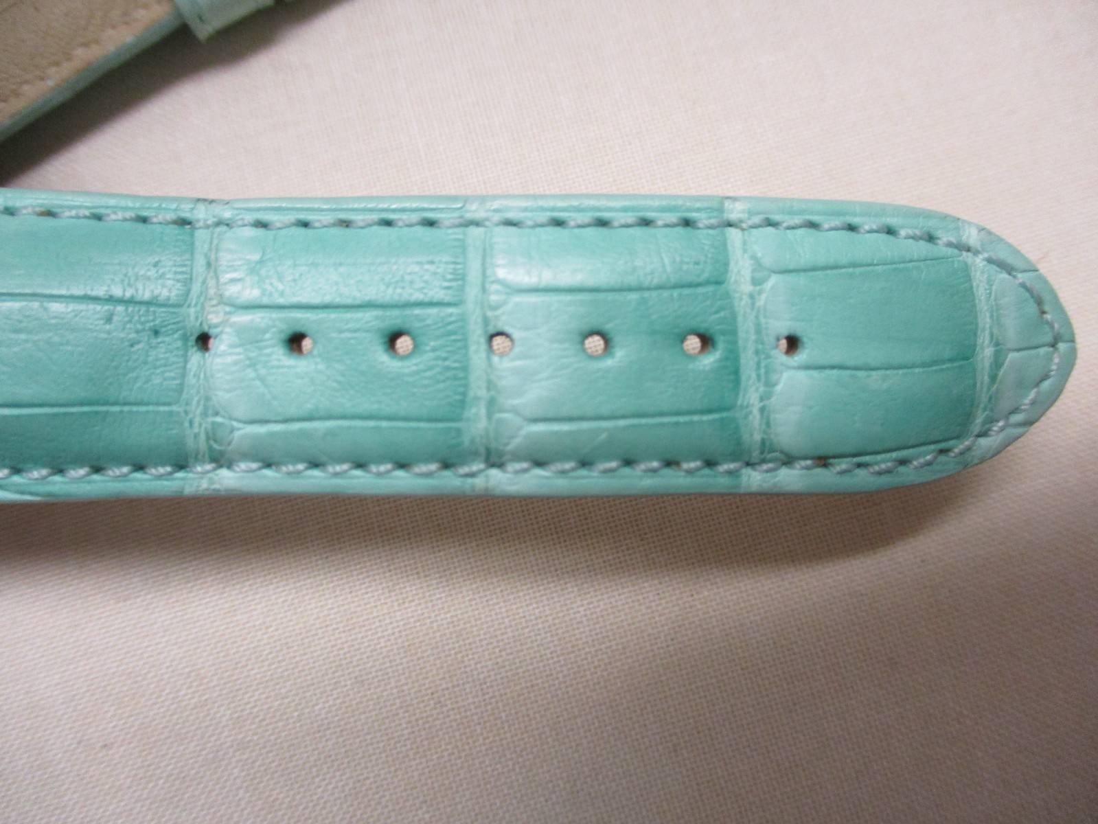 KRIEGER 20mm Lug-End Green Alligator Leather Watch Straps 1068S 110+70mm w/3Pins