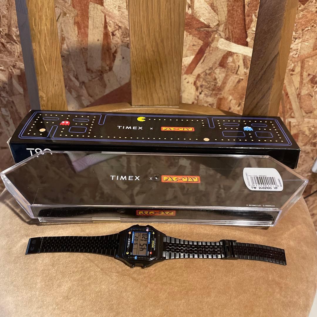 TIMEX x PAC-MAN 40th Anniversary Black Digital Watch Original Box Clean Arcade T