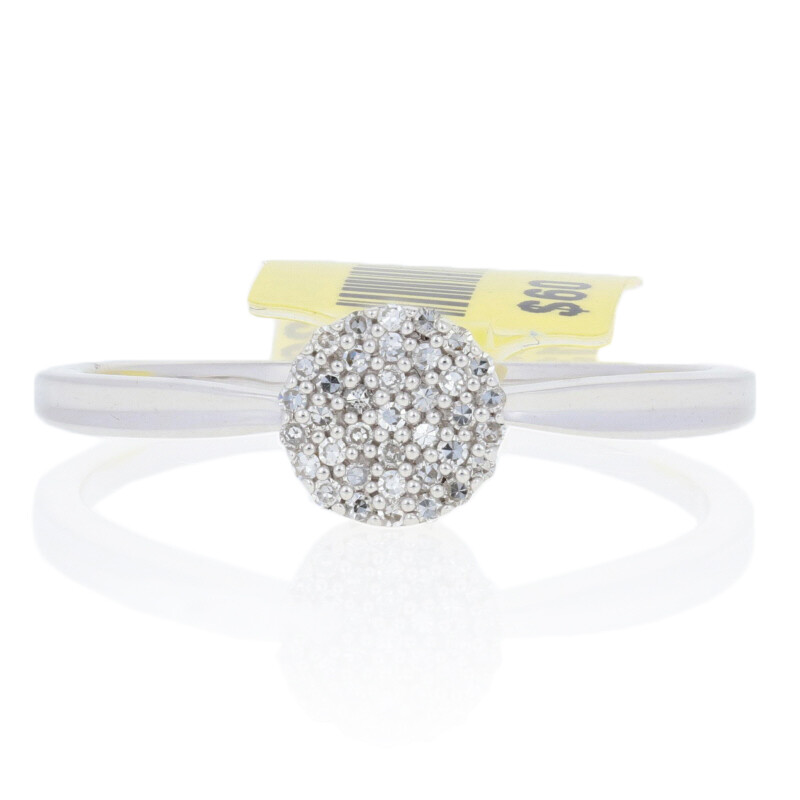 Sterling Silver Diamond Ring – 925 Single Cut .10ctw Cluster