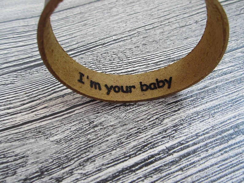 Personalized Hidden Message Bracelet Custom Engraved Leather Bracelet Cuff gift