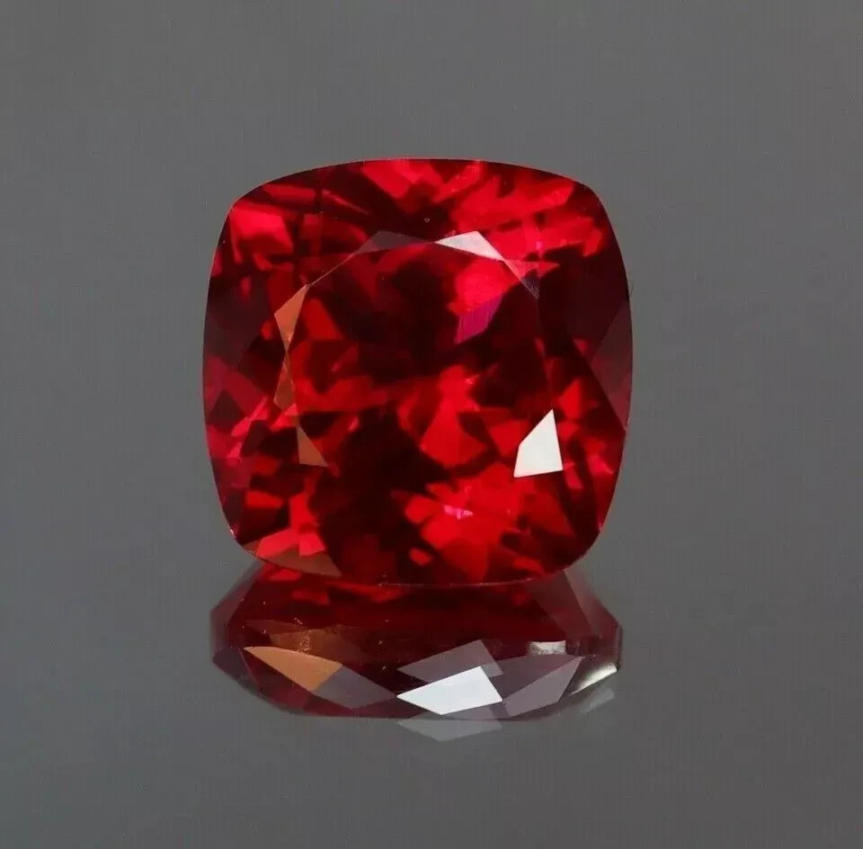 4.55 Ct Natural Certified Blood Red Ruby Cushion Cut Faceted Loose Gemstone