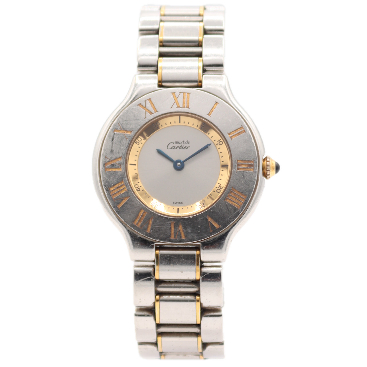 Vintage Cartier Must de Cartier 21 Quartz Wristwatch Steel & Gold Plated 1330