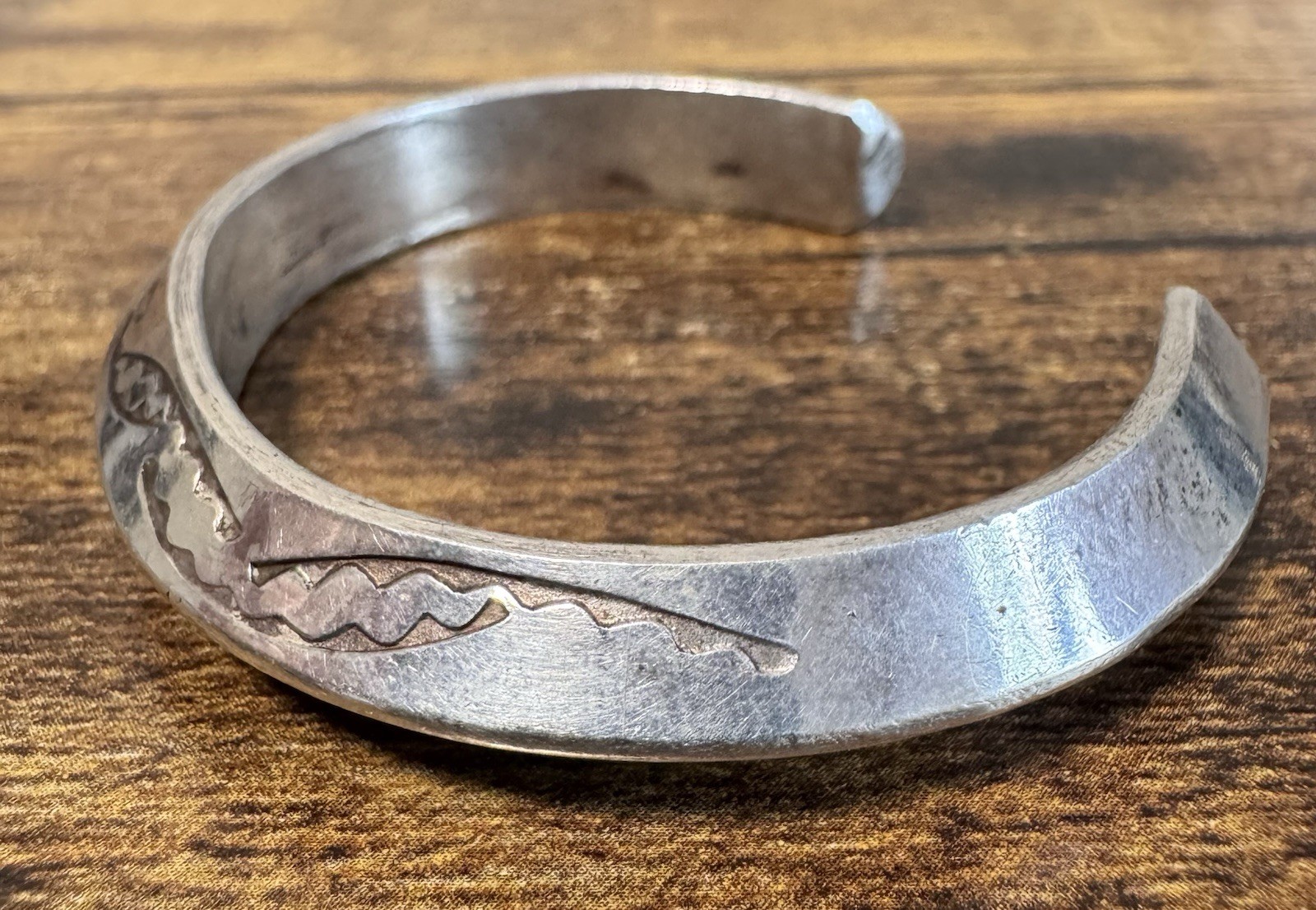 Southwestern American Ingot Silver Carinated Cuff Bracelet – 50g – Early Vtg